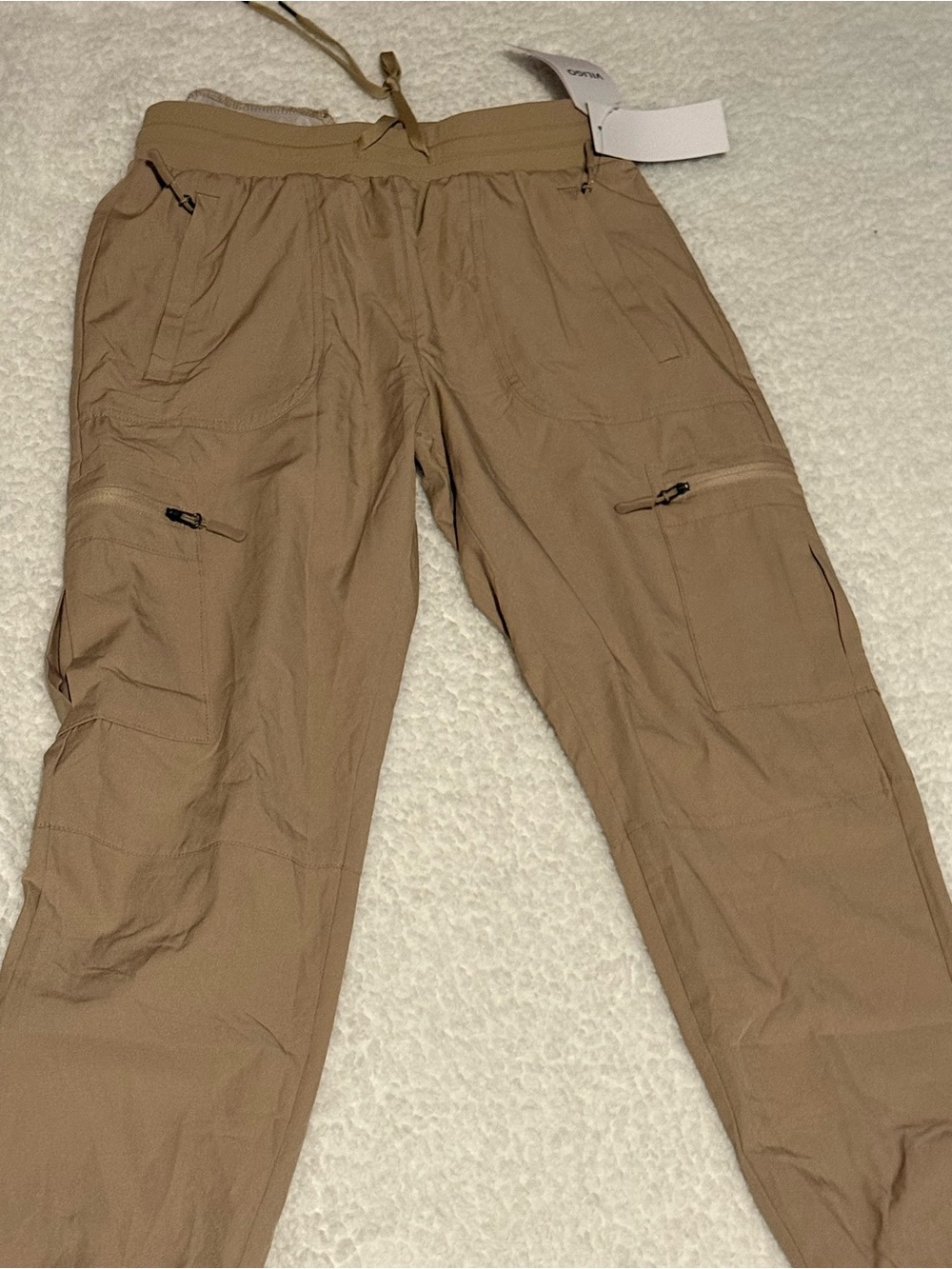 Viligo Woman’s  Lightweight Cargo Jogger Pants - Tan Size S